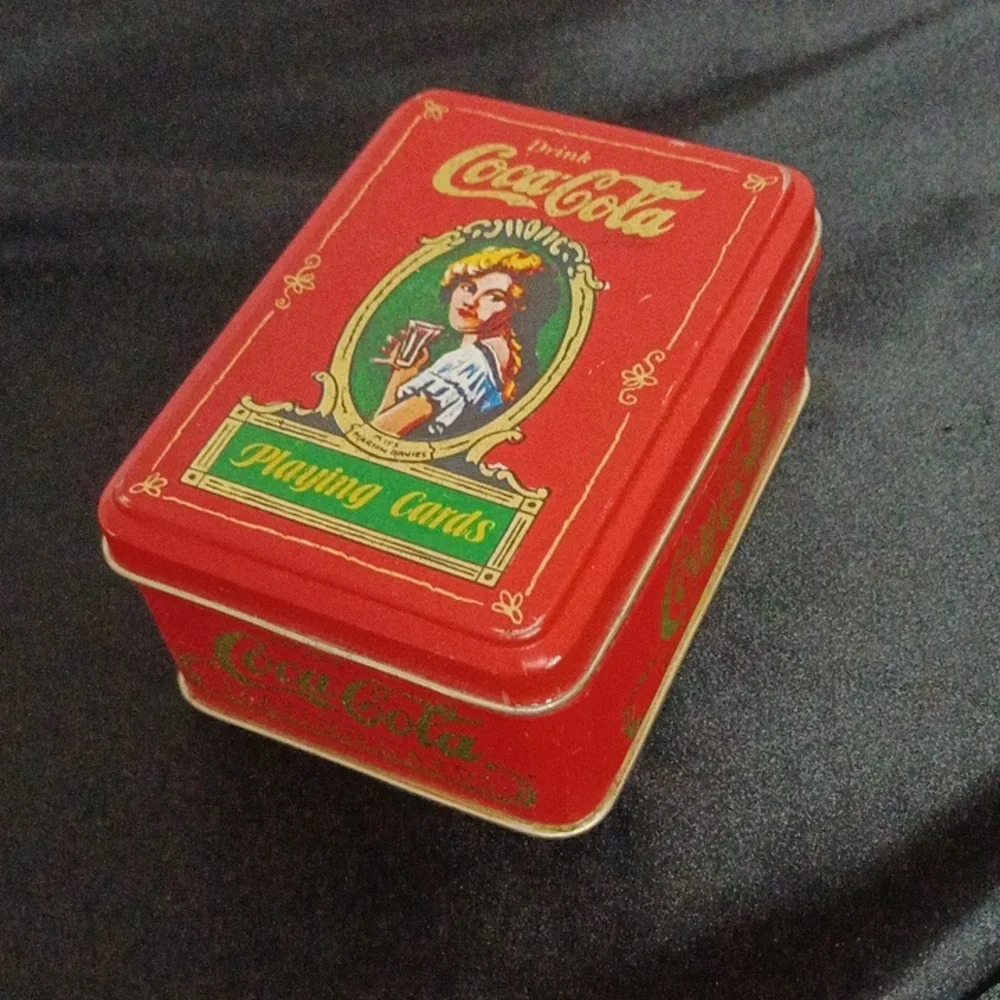 Vintage Coca Cola playing cards tin. 4x3x2. F26​​​​​